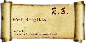 Réfi Brigitta névjegykártya